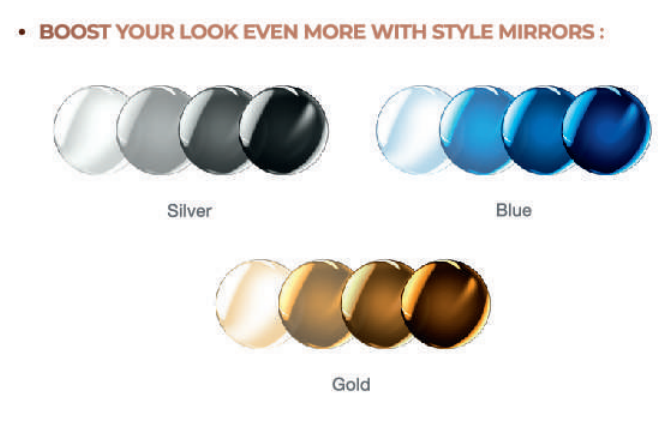 XTRActive mirror finishes in Silver, Blue and Gold
